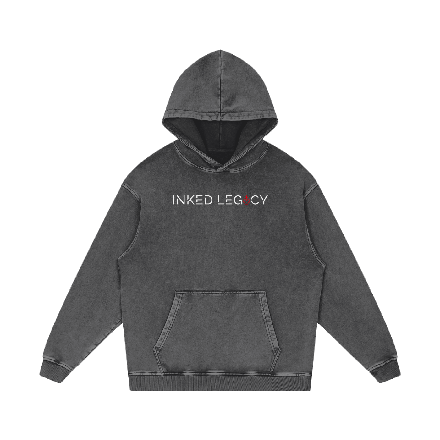 Inked Legacy - Acid Wash Blue Rose Queen Hoodie
