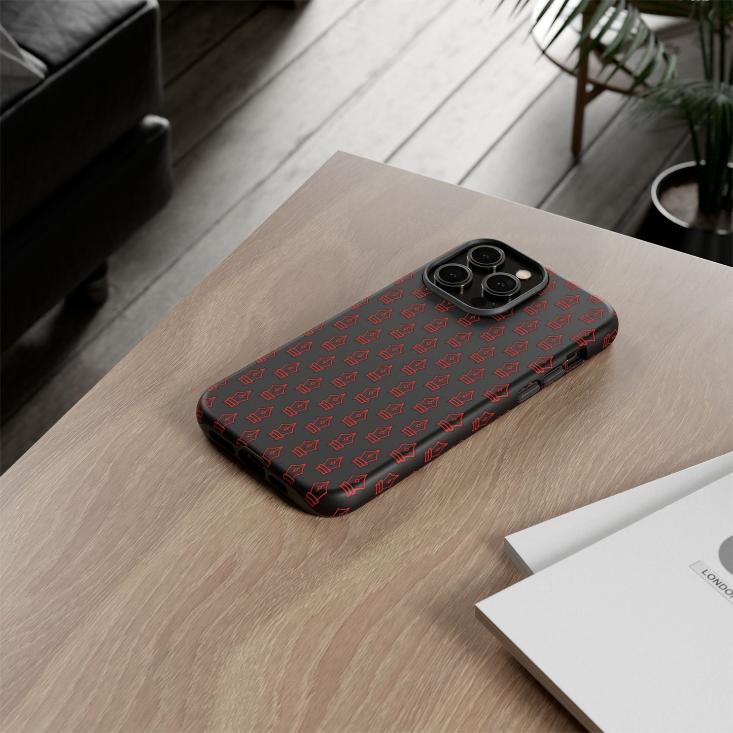 Inked Legacy Pattern Tough Case – Red Script Edition