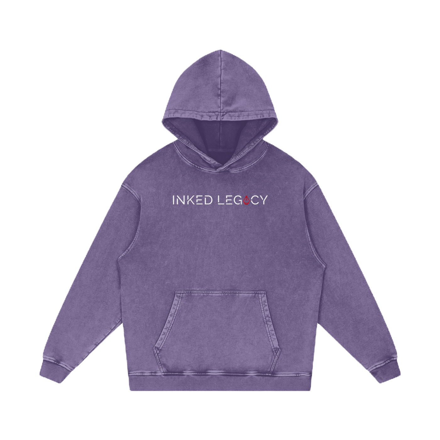 Inked Legacy - Acid Wash Serpent & Skull Hoodie