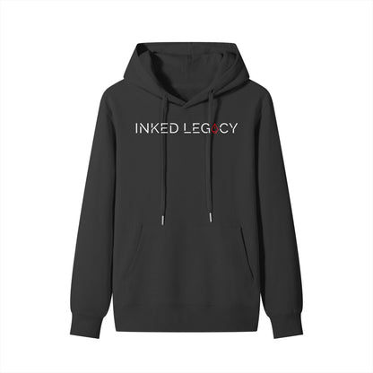 Black hoodie with 'INKED LEGACY' text on a white background
