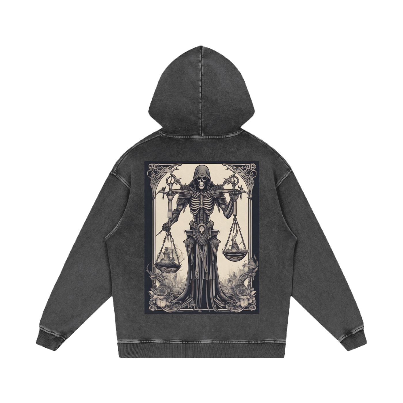 Inked Legacy - Acid Wash Scales of Fate Hoodie
