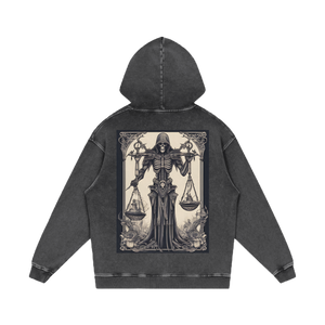 Inked Legacy - Acid Wash Scales of Fate Hoodie