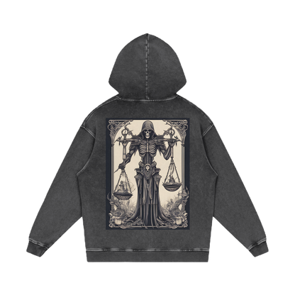 Inked Legacy - Acid Wash Scales of Fate Hoodie