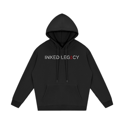 Black hoodie with 'Inked Legacy' logo on a white background