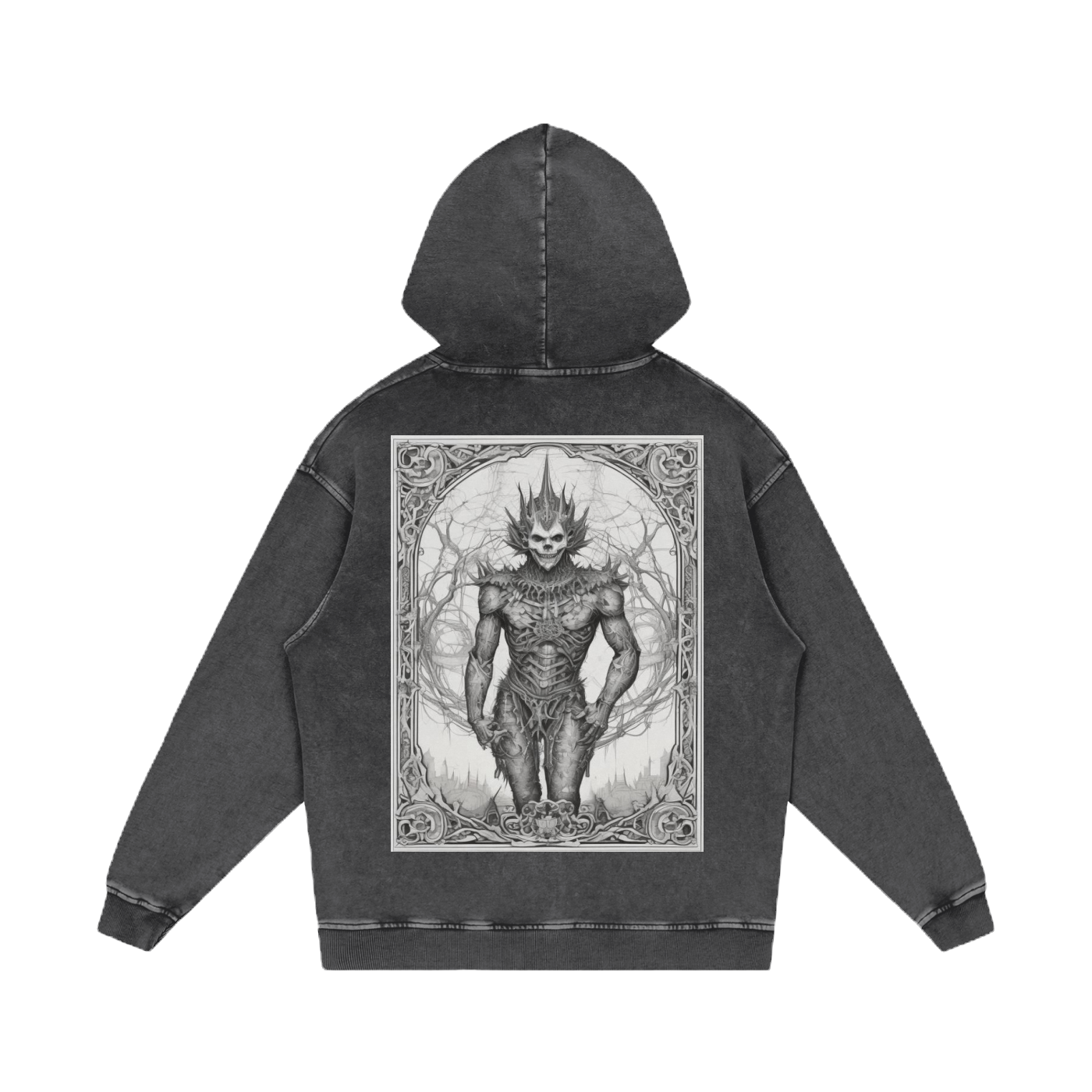 Inked Legacy - Acid Wash Shadow King Hoodie