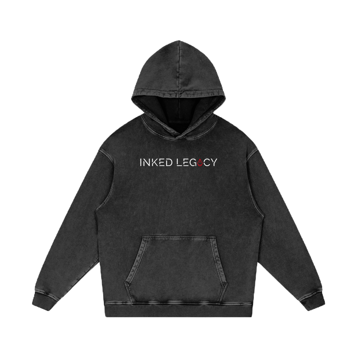 Inked Legacy - Acid Wash Shadow King Hoodie