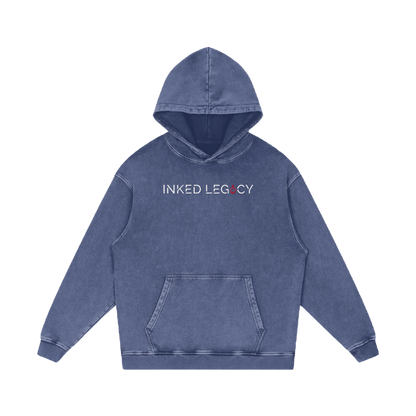Inked Legacy - Acid Wash Ornate Skull Hoodie