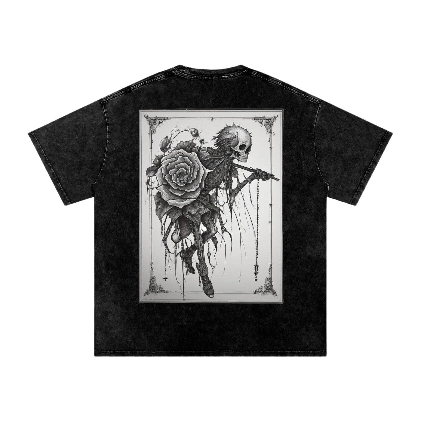 Inked Legacy - Acid Wash Rose Reaper Tee