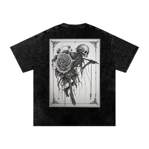 Inked Legacy - Acid Wash Rose Reaper Tee