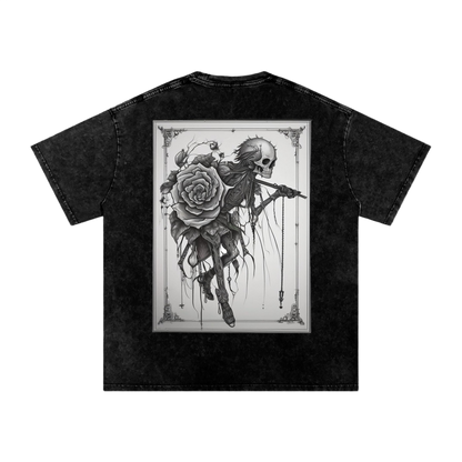 Inked Legacy - Acid Wash Rose Reaper Tee
