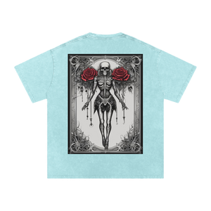 Inked Legacy - Acid Wash Rose Skeleton Tee