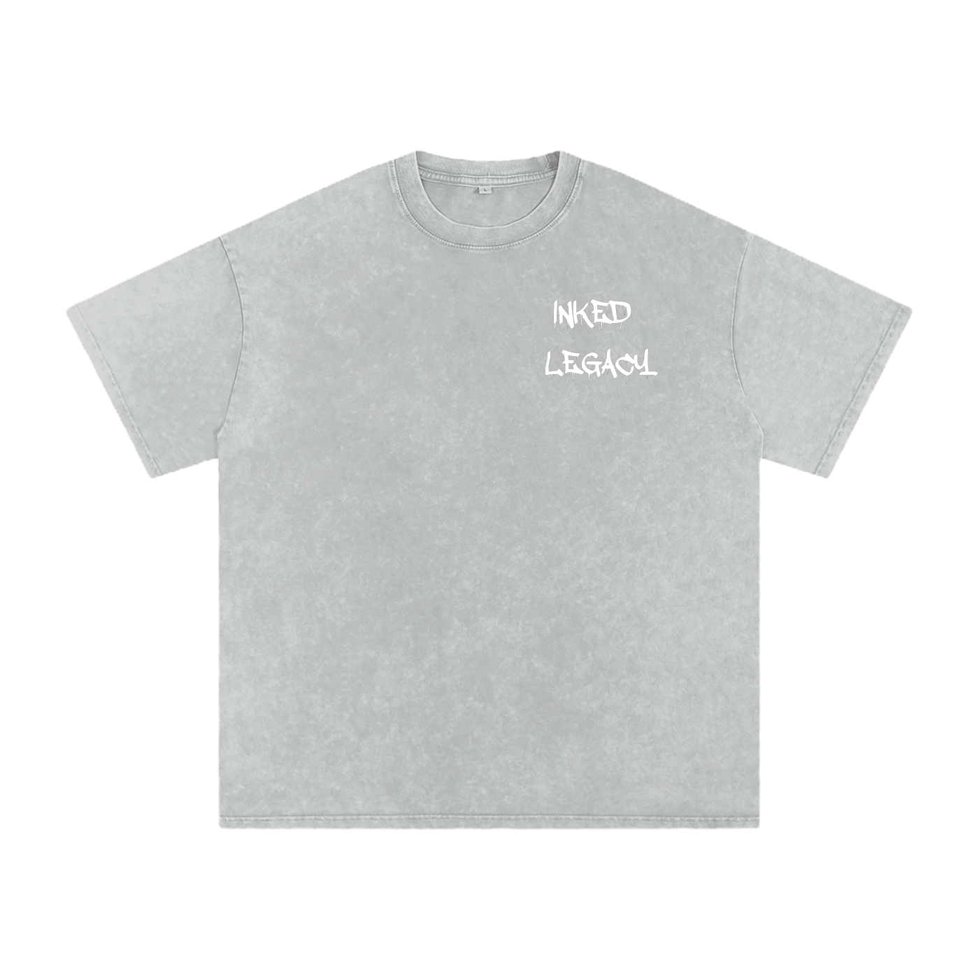 Gray t-shirt with 'Inked Legacy' text on a white background