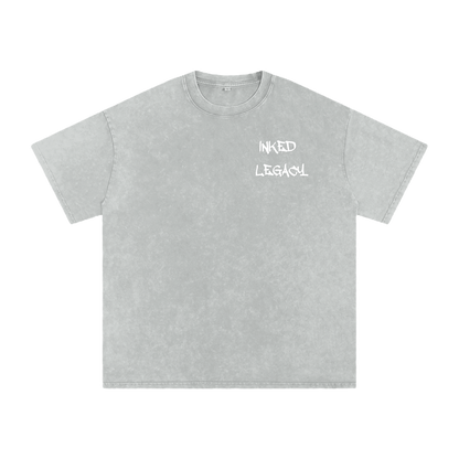 Gray t-shirt with 'Inked Legacy' text on a white background