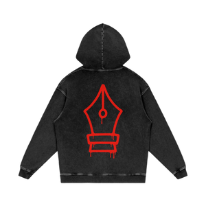 Inked Legacy - Acid Wash Red Ink Hoodie