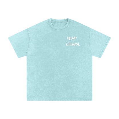 Inked Legacy - Acid Wash Rose Skeleton Tee