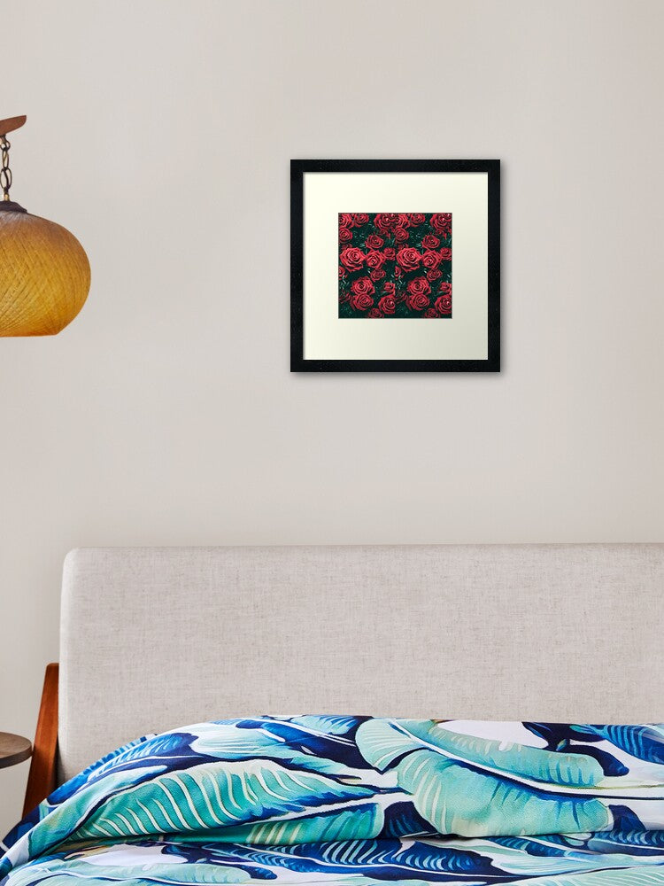 Inked Legacy - Framed Art Print - Red Roses