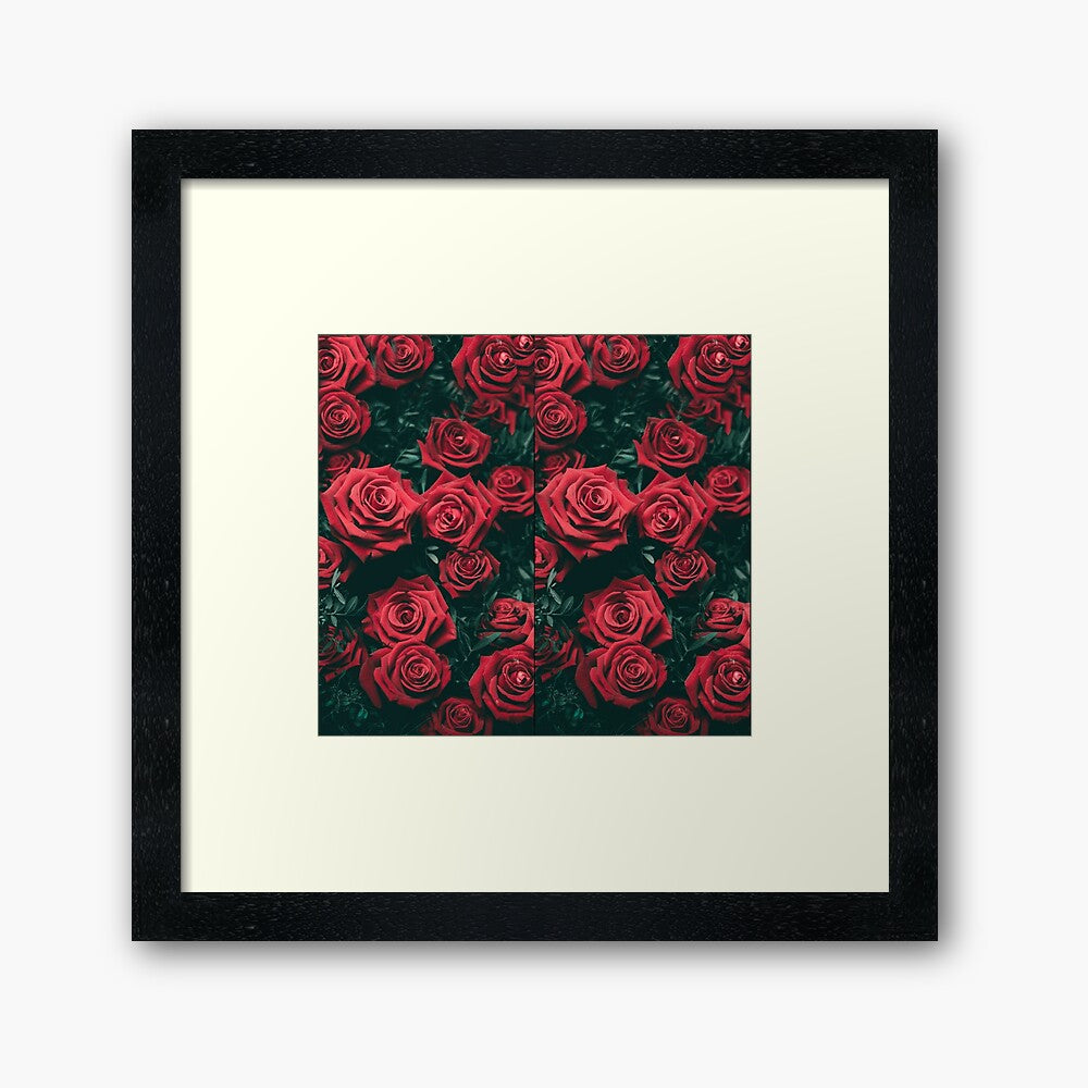 Inked Legacy - Framed Art Print - Red Roses