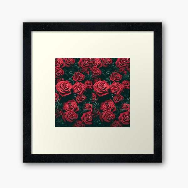 Inked Legacy - Framed Art Print - Red Roses